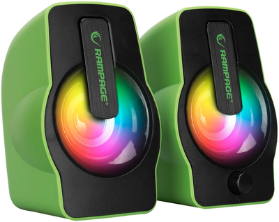 Акустична система Rampage FALSETTO 2.0 6W RGB USB Green (RMS-G7)
