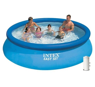 Надувной бассейн Intex 28132 круглый из ПВХ с фильтр-насосом 2006 л/ч 366х76 см на 5621 л Синий (127-9-28132)