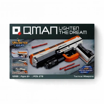 Конструктор Qman Tactical Weapons 42109 – 3 в 1: пістолет, автомат, гвинтівка, 273 деталі
