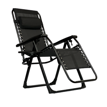 Кресло-шезлонг для отдыха LEOBRO Zero Gravity Premium Black (LB-ZGC-G2-BLK)