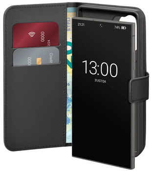 Etui z klapką Puro Booklet Case z portfelem do Samsung Galaxy S25 Ultra Black (8018417499937)