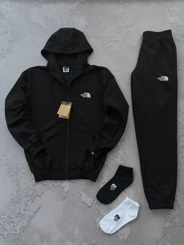 Спортивний чоловічий костюм The North Face демісезонний + шкарпетки XL Чорний (HB-081)