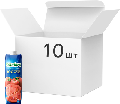 Упаковка соку Sandora Томатний з сіллю 0.95 л х 10 шт (4823063112871)