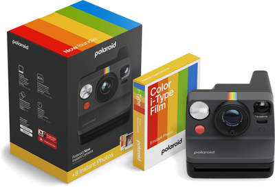 Aparat do natychmiastowego drukowania Polaroid Now Generation 3 Black + zestaw kolorowych filmów (8 zdjęć) (9120134283108)