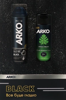 Набор - Arko Men Black (shaving/gel/200ml + deo/150ml) Набор (1229076-933431944-2)