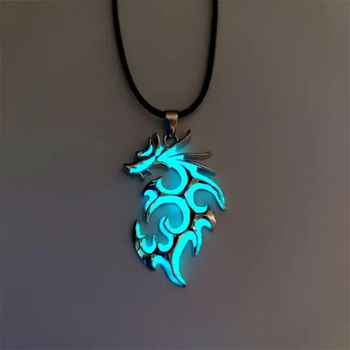 Кулон з драконом дракон Dragon флуоресцентна підвіска, що світиться вночі голубим кольором