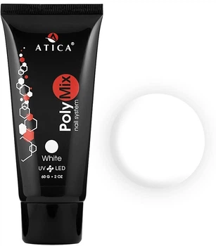 Камуфлирующий полигель, 60 г - Atica PolyMix Nail System White (1266400-1125855668-2)