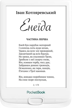 Электронная книга 6" PocketBook 606 / 16ГБ / E Ink экран (1024×758) / White (PB606-D-CIS)