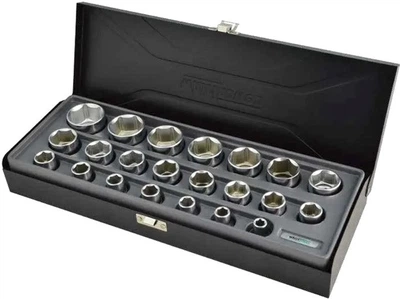 Набор головок Whirlpower 1/2" 8-34 мм мет. кейс 22 шт (1614-SK09S)