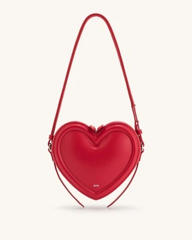 Жіноча сумка кросс-боді через плече JW PEI Arlene Heart Shaped Bag у формі серця MAGENTA (97368)