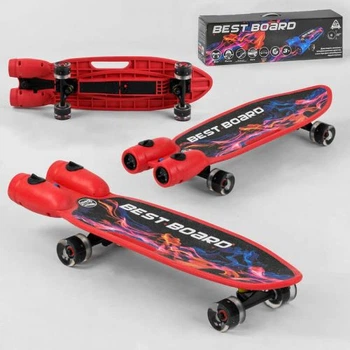 Скейтборд "Best Board" з музикою та димом, USB заряджання, акумуляторні батареї, колеса PU зі світлом 60х45 мм