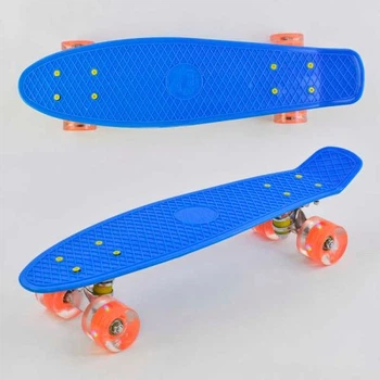 Пенні борд "Best Board" СИНИЙ, дошка = 55см, колеса PU зі світлом, діаметр 6 см