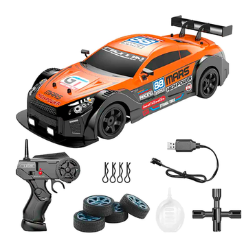 Машинка для дрифта на радиоуправлении 1:16 Nissan GTR 4WD оранжевый