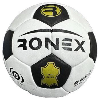М'яч футбольний Ronex(MK) шкіра/мікрофібра, чорно/білий