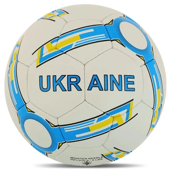 М'яч футбольний №5 PU Гріппі зшитий вручну BALLONSTAR UKRAINE FB-4117 (№5, 5 шарів, зшитий вручну) (fox-FB-4117_Белый-синий)