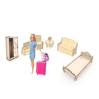 Комплект мебели взрослая спальня «BARBIEDream's» для кукол БАРБИ NaNaSHOP (N122129) натуральный