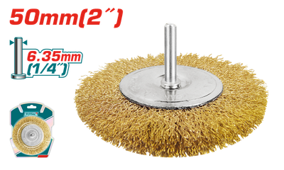 Щітка крацовка дискова, TOTAL, Ø 50 мм, хвостовик 1/4"
