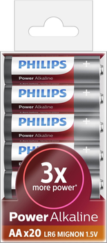 Baterie Philips Power Alkaline LR6P20T/10 20 szt (8712581550196)