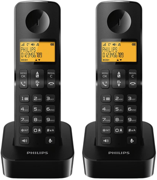 Telefon stacjonarny Philips D2602B/53 Black (4895229128668)