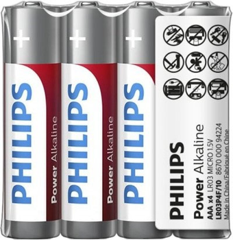 Baterie Philips LR03P 4 szt (8712581657581)