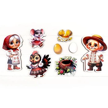 Деревянная игра фигурки к сказке Курочка Ряба