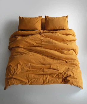 Постельное белье Limasso Stonewashed Ranforce 160 х 220 см Mustard