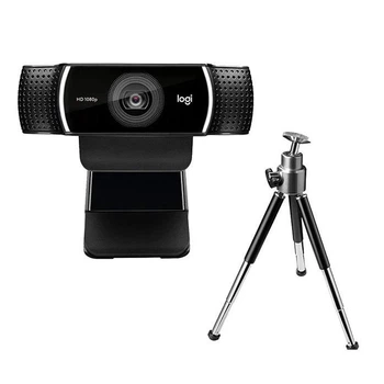 Компьютерная веб-камера с двойным микрофоном Logitech C922 Pro 1080P Full HD камера с USB + тренога, черная (111154075)