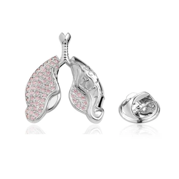 Значок (пин) BROCHE брошь бижутерия Медицина Лёгкие серебристый BRGV114542