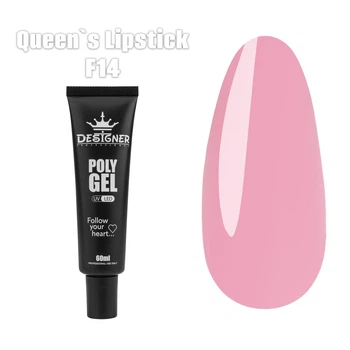 Полигель Дизайнер 60 мл Queen's Lipstick для наращивания и укрепления ногтей F14