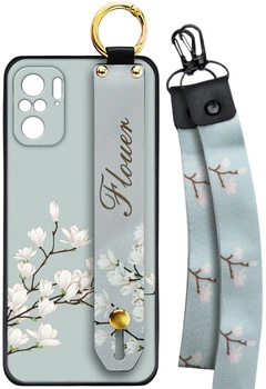 Чехол SHLab Xiaomi Poco M5s Flower White + два ремешка с карабином (32126)