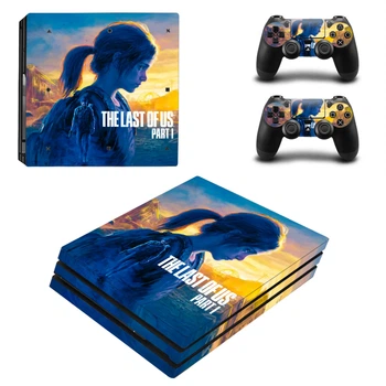 Виниловые наклейки The Last of Us на игровую консоль PS4 PRO + геймпад Dualshock 4 + боковые стороны Sony PlayStation 4 PRO / Skin