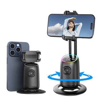 Настільний штатив - монопод Desktop Gimbal для телефону, iPhone, фото, селфі, відео 360° (Auto Face Tracking) / Управління жестами / Різьба 1.4'' для посадки на трипод / LED підсвітка