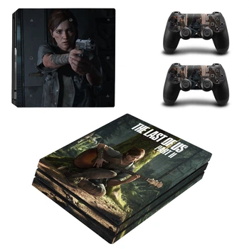 Виниловые наклейки The Last of Us Part 2 на игровую консоль PS4 PRO + геймпад Dualshock 4 + боковые стороны Sony PlayStation 4 PRO / Skin
