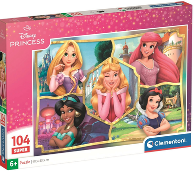 Puzzle Clementoni Super Disney Princess 104 elementy 25056 (8005125250561)