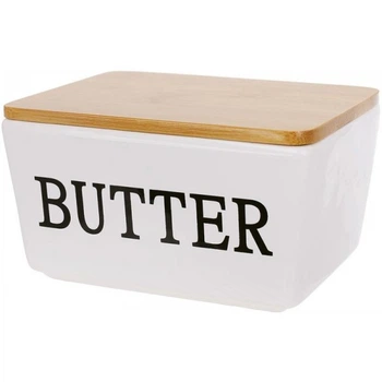 Маслянка (сирниця) керамічна Merceyl "Butter" 14х10см з дерев'яною кришкою (111560)