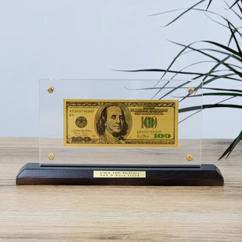 Індивідуальна банкнота 100 USD (долар) із золотим напиленням 28*14*6 см – чудовий сувенір або бізнес-подарунок Гранд Презент (ГП60076)