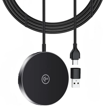 Магнітний бездротовий зарядний пристрій NewQ NQ-WC-06 Black (R3969)