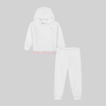 Дитячий теплий комплект (худі + штани) для дівчинки Calvin Klein 606796493 68 см Білий (1159839287)