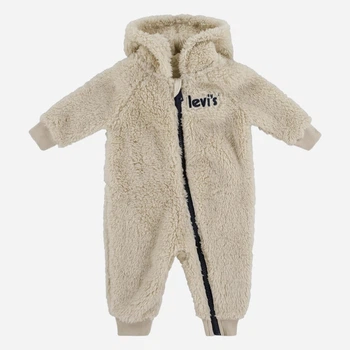 Детский теплый махровый человечек для новорожденных Levi`s 937520348 56 см Бежевый (1159837998)