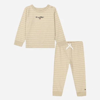 Дитячий комплект (лонгслів + штани) для хлопчика Tommy Hilfiger 12869772 80 см Бежевий (1159839082)