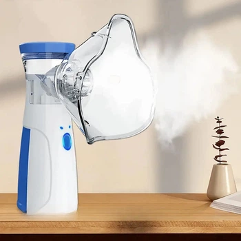 Портативный небулайзер Mesh Nebulizer JSL-W302, ультразвуковой ручной ингалятор + 2 маски для дома 55104/9