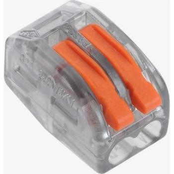 Соединитель кабеля 2-pin аналог WAGO K222-412T, 50штпак Voltronic (K222-412T/50)
