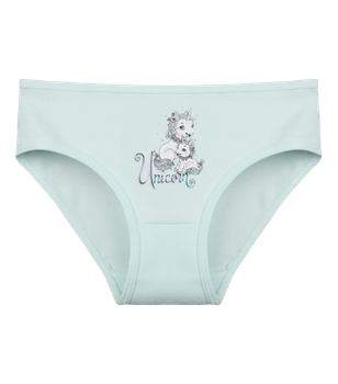 Трусы слипы для девочки с принтом Unicorn - Donella - 4111Y15 - 98-104 см - Светло-бирюзовый