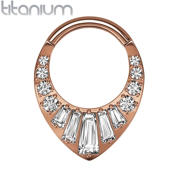 Кольцо кликер из титана Spikes RHT024-1610-BR серьга для пирсинга септума, уха (Цвет: Бронзовий, Диаметр:10мм)