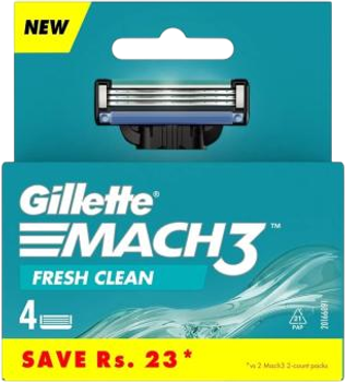 Zestaw wkładów do maszynek Gillette Mach3 Fresh Clean 4 szt (ZES4987176150455)