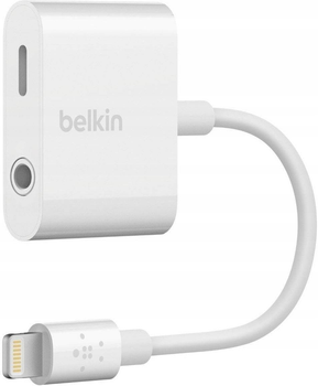 Адаптер Belkin RockStar Lightning - 3.5 мм + Charge White (F8J212btWHT)