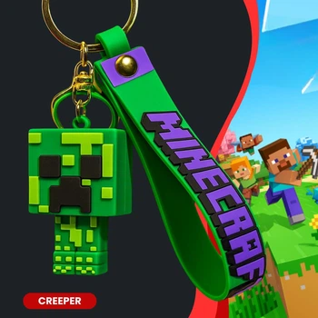Брелок на ключи рюкзак Minecraft Майнкрафт Крипер зеленый на сумку силиконовый брелок супергерой Creeper