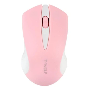 Мышь TWolf беспроводная 2.4G для ПК ноутбука Pink White (Q2_Pink White)