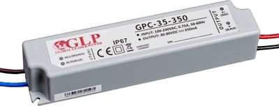 Zasilacz stałoprądowy MW Power 350mA/40-80V CC PFC IP67 plastic GPCP-35-350 (5901885208466)