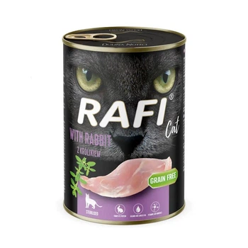 Влажный корм для взрослых кошек Dolina Noteci Rafi cat с кроликом 400 г